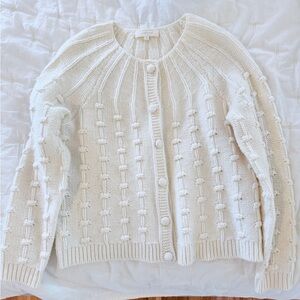 Sezane Ecru Knit Cardigan - M